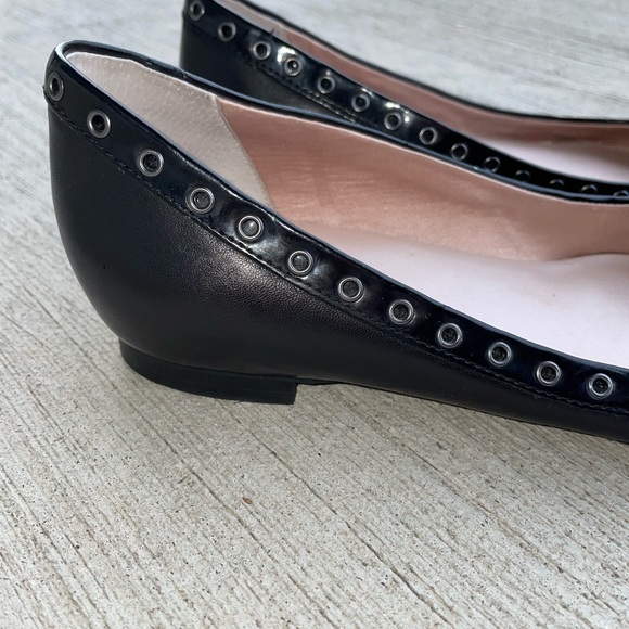 DKNY Black and Silver Grommet Detail Flats - Picture 6 of 9